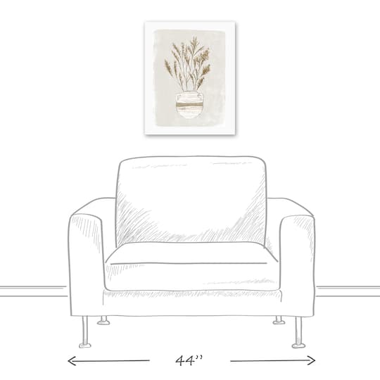 Pampas Leaves Jug Striped 16" x 20" Canvas Wall Art